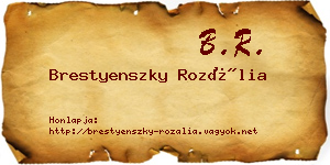 Brestyenszky Rozália névjegykártya