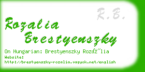 rozalia brestyenszky business card